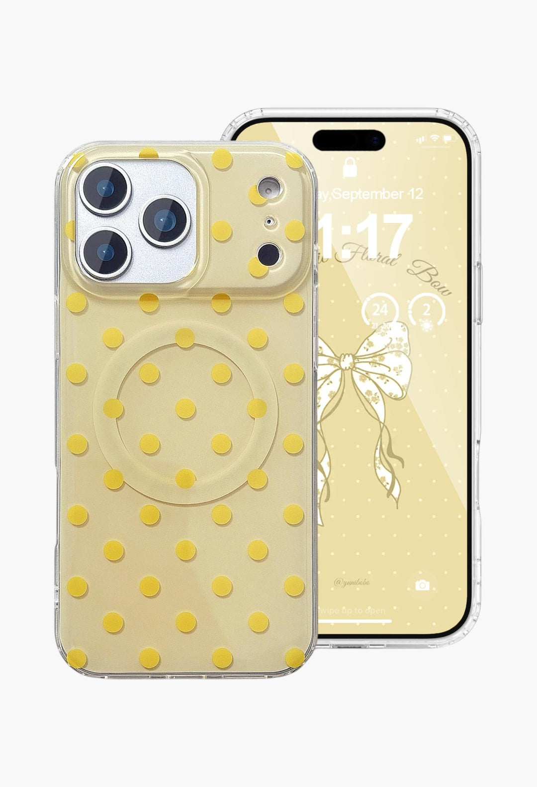 Magnetic Case for iPhone 17 Pro Max Case Compatible with Wireless Charging, Polka Dot Design Shockproof Bumper Cover Case for Girls Women - GLAM MODA