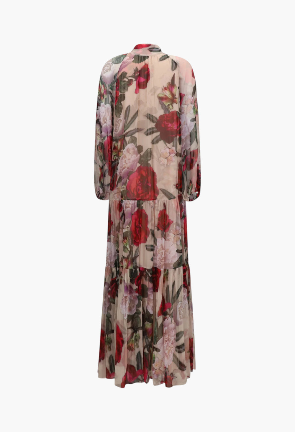 Long Silk Dress With Scarf Detail - GLAM MODA