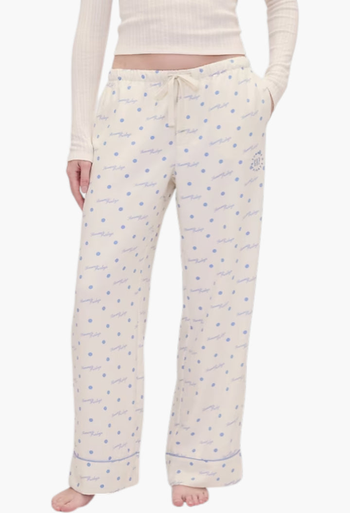 Relaxed Flannel Dotted PJ Pants - GLAM MODA