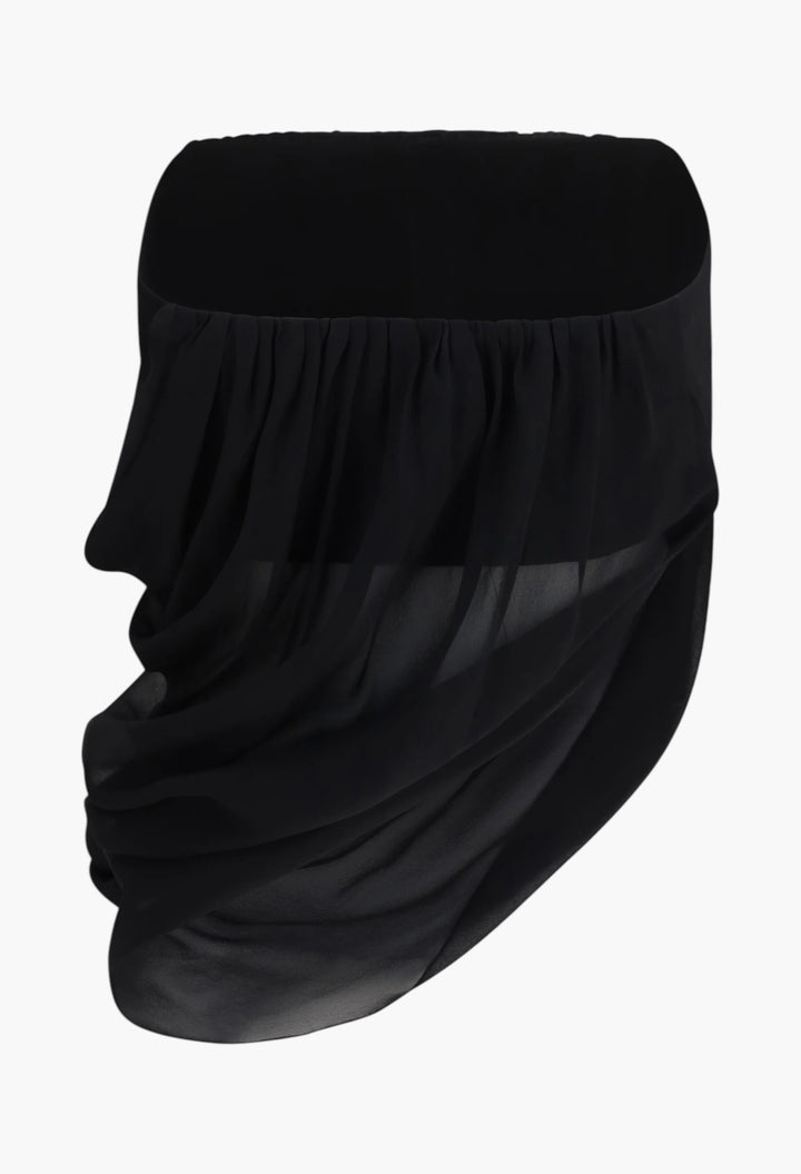 Sheer Draped Top - GLAM MODA