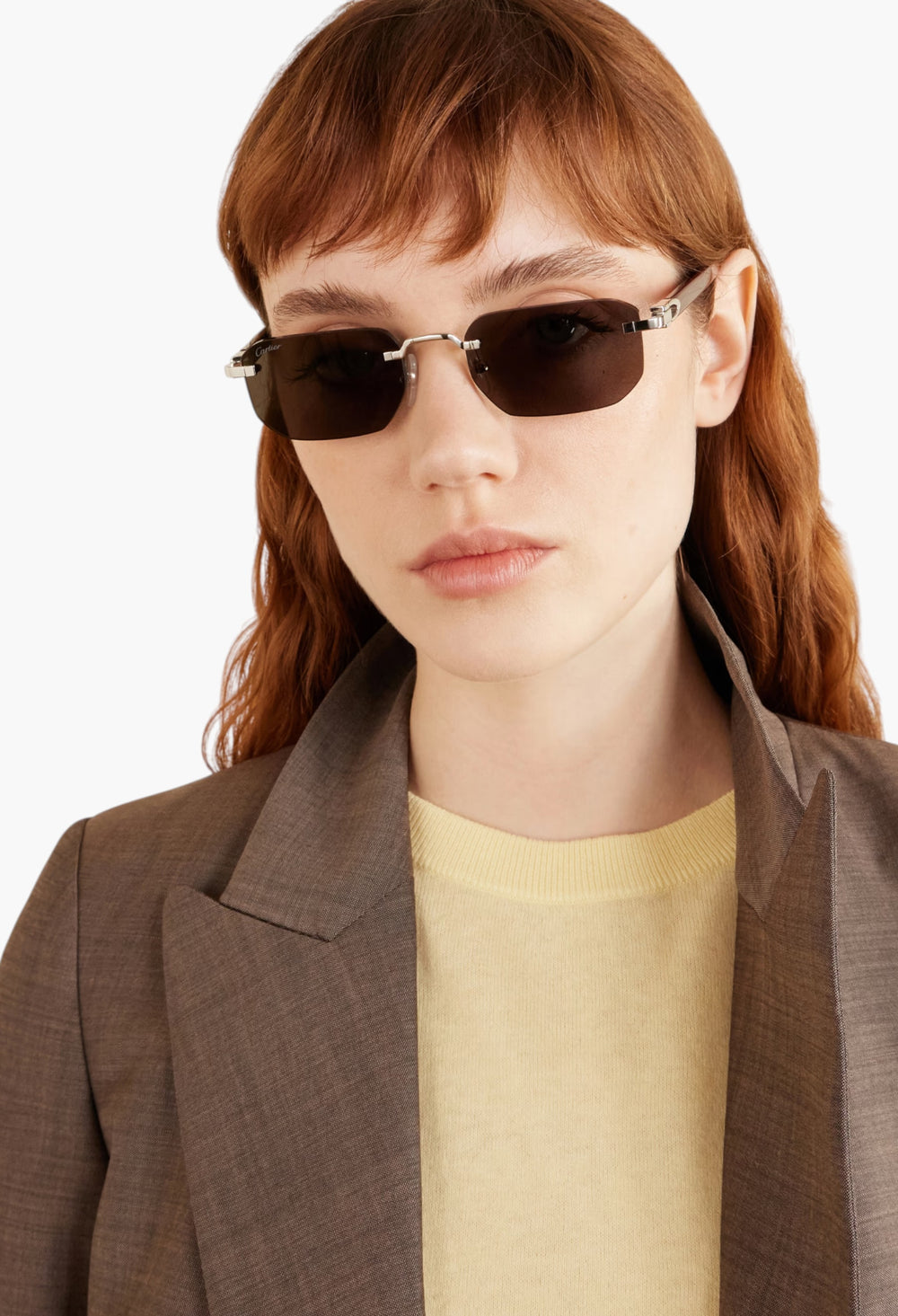 Signature C Rimless Rectangular-Frame Silver-Tone And Acetate Sunglasses - GLAM MODA