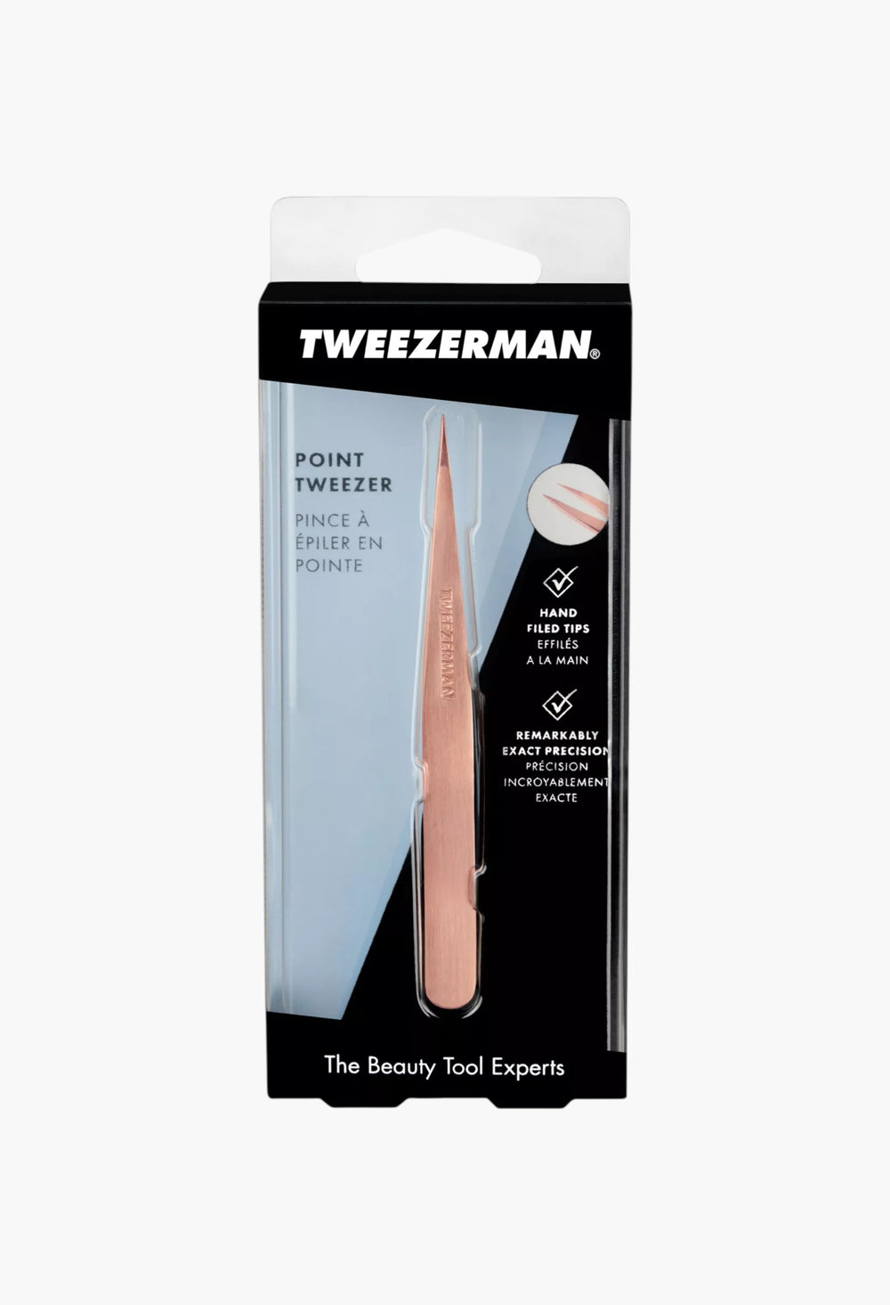 Rose Gold Point Tweezer - GLAM MODA