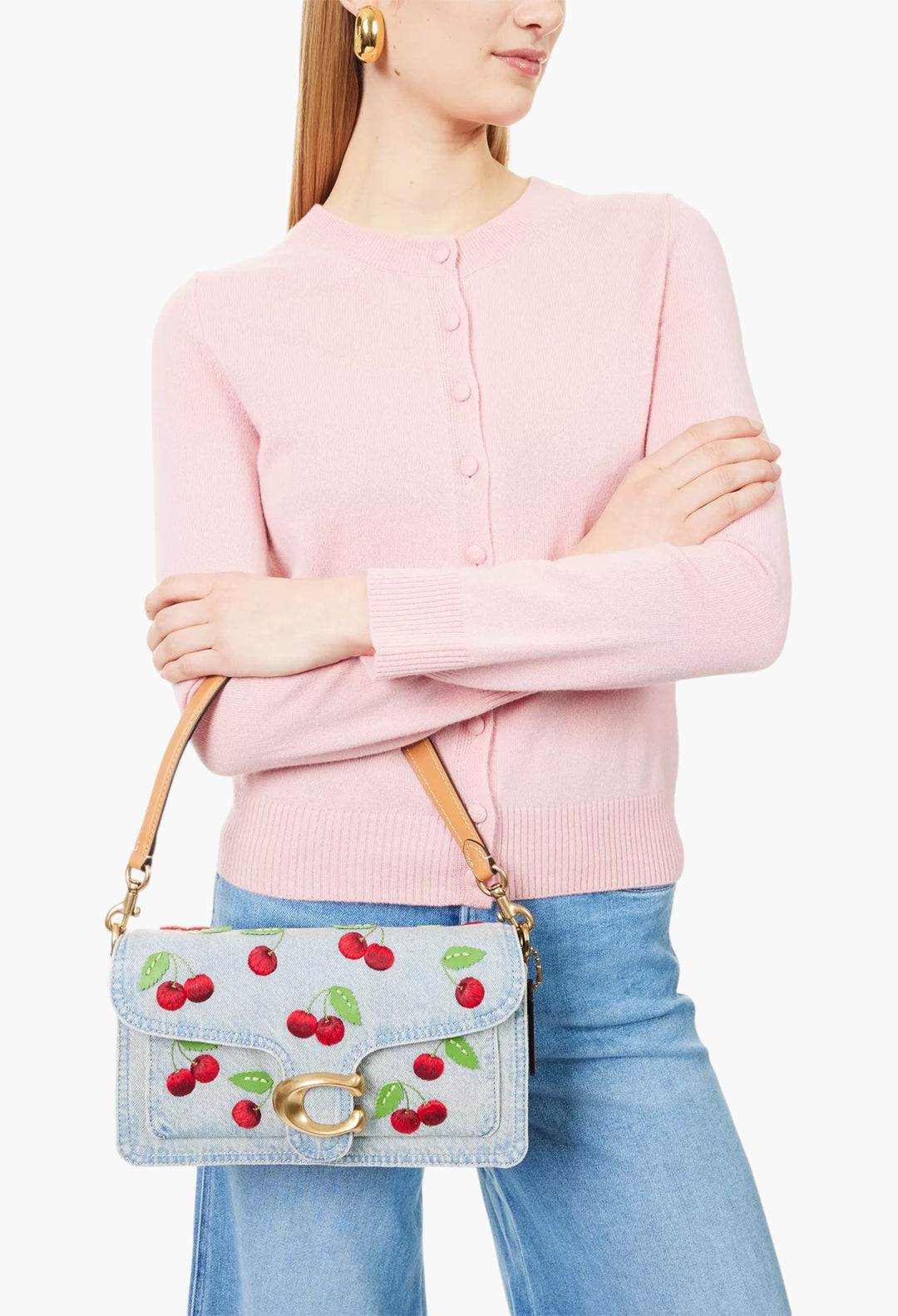 Cherry Tabby 20 Denim Shoulder Bag - GLAM MODA