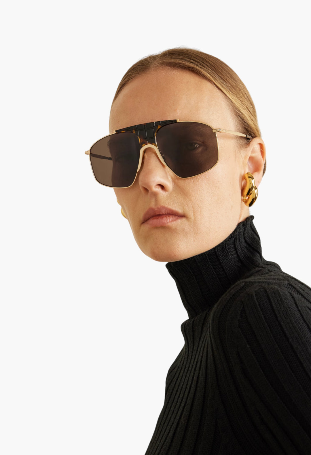Aviator-Style Gold-Tone And Tortoiseshell Acetate Sunglasses - GLAM MODA