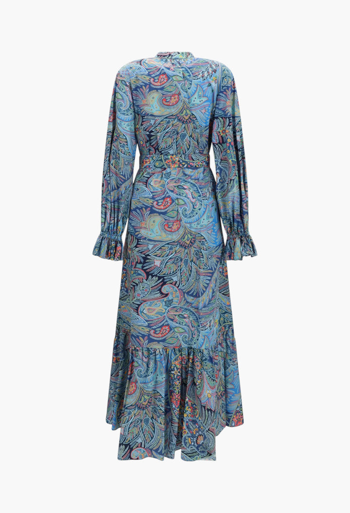 Paisley Print Cotton-Blend Shirt Dress - GLAM MODA