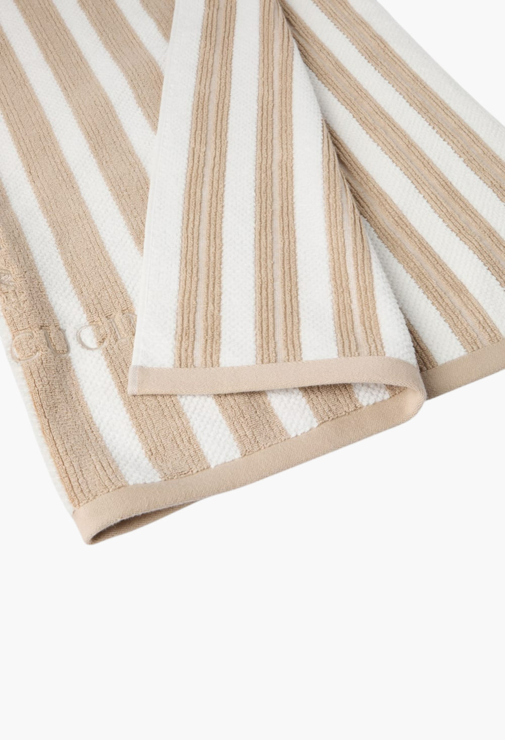 Striped Cotton Terrycloth Beach Towel With Embroidery - GLAM MODA