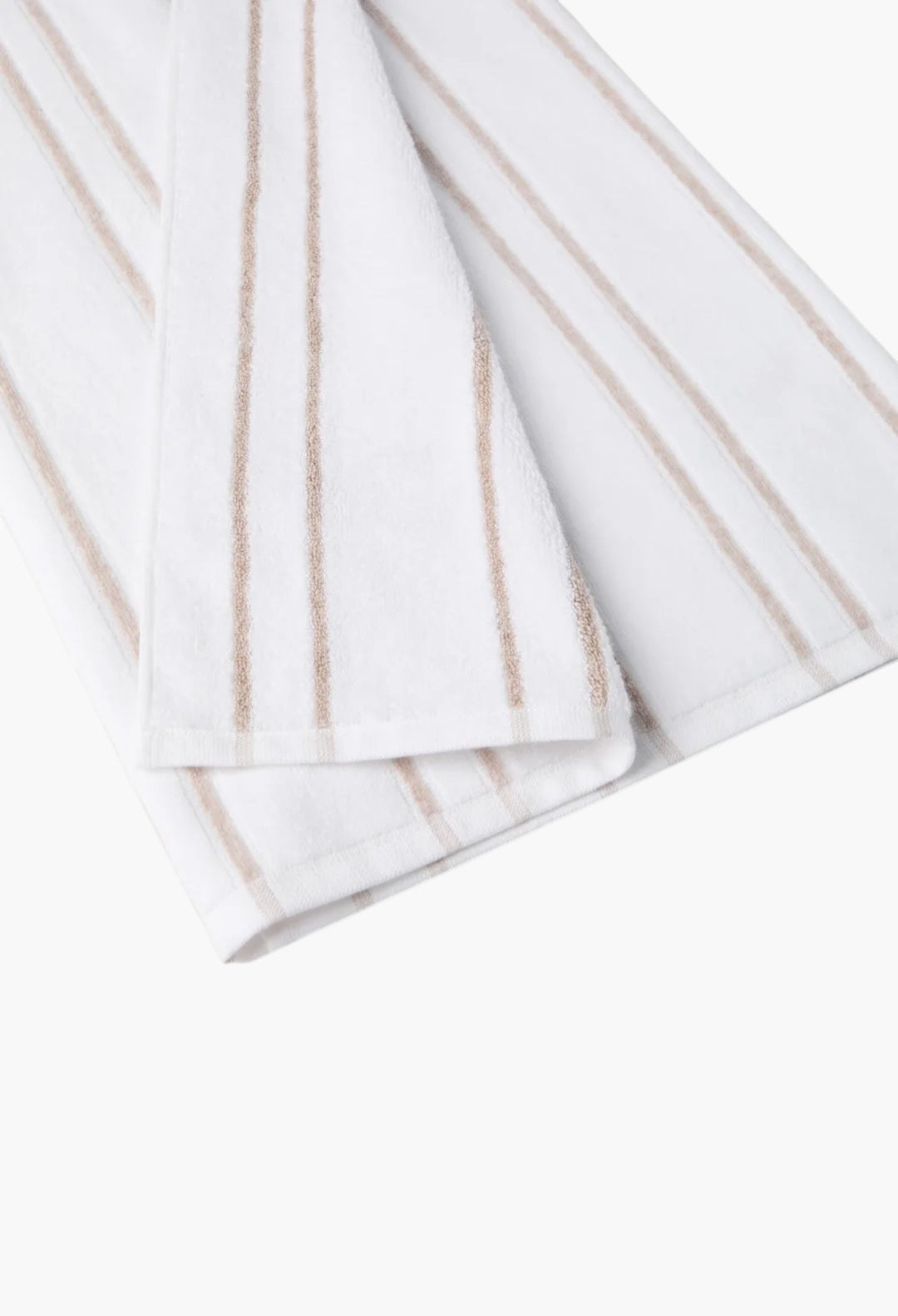 Striped Cotton Terrycloth Towel With Logo - GLAM MODA