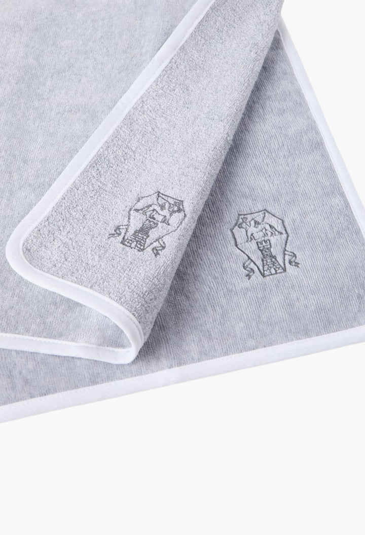 2-Piece Cotton Terrycloth Hand Towel Set With Embroidery - GLAM MODA