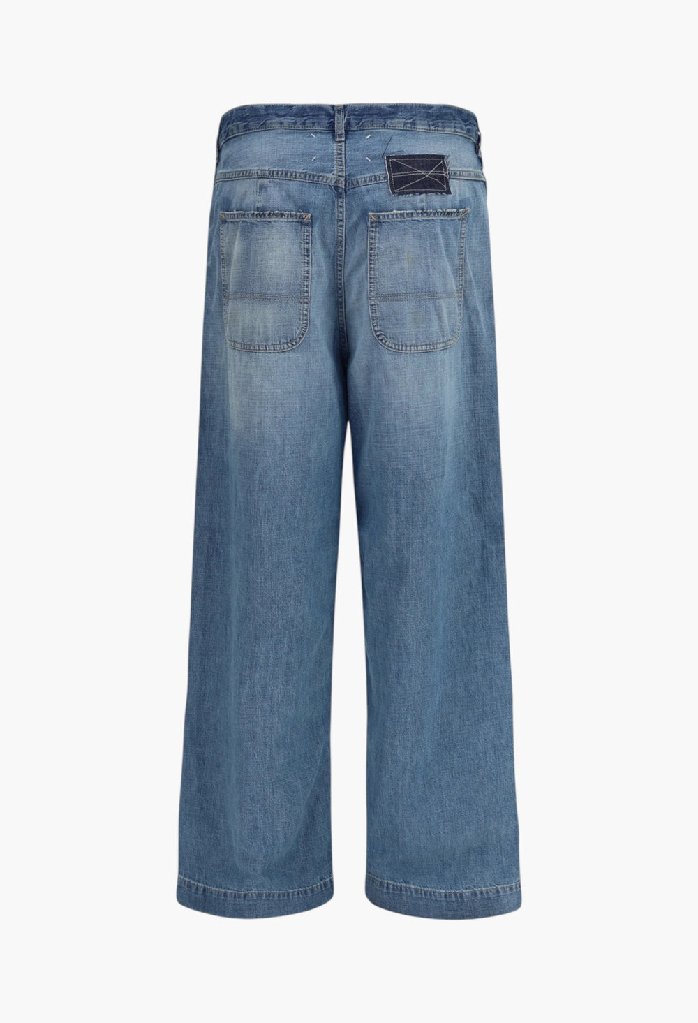 Patchwork-Detail Wide Leg Jeans - GLAM MODA