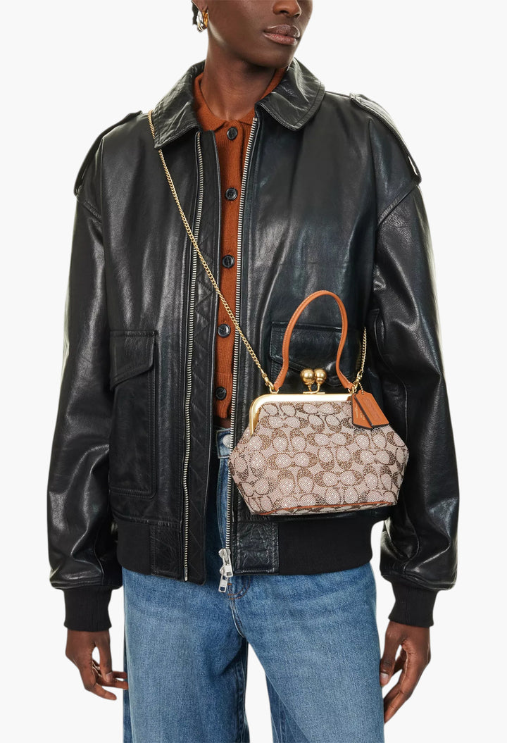 Crystal Small Kisslock Top-Handle Bag - GLAM MODA