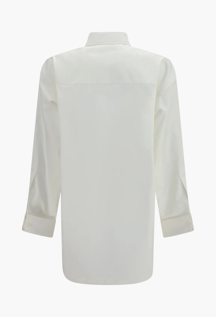 Classic Shirt In Silk Poplin And Cotton Organdy - GLAM MODA