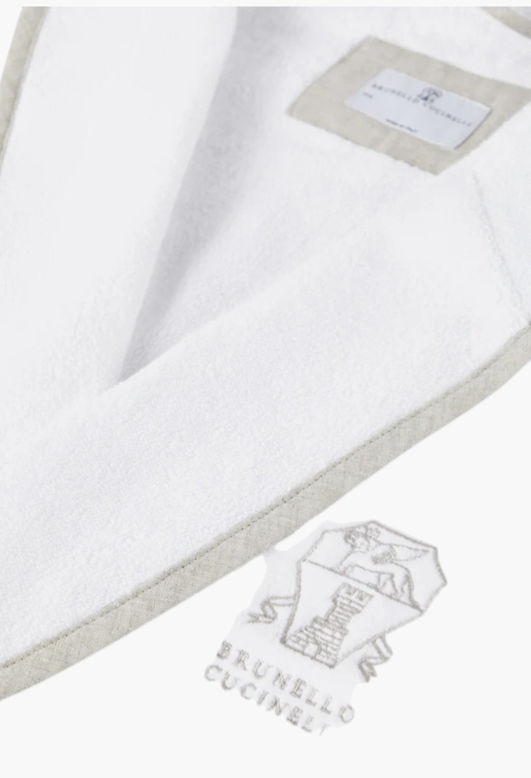 Cotton Terrycloth Bathrobe With Linen Trims - GLAM MODA