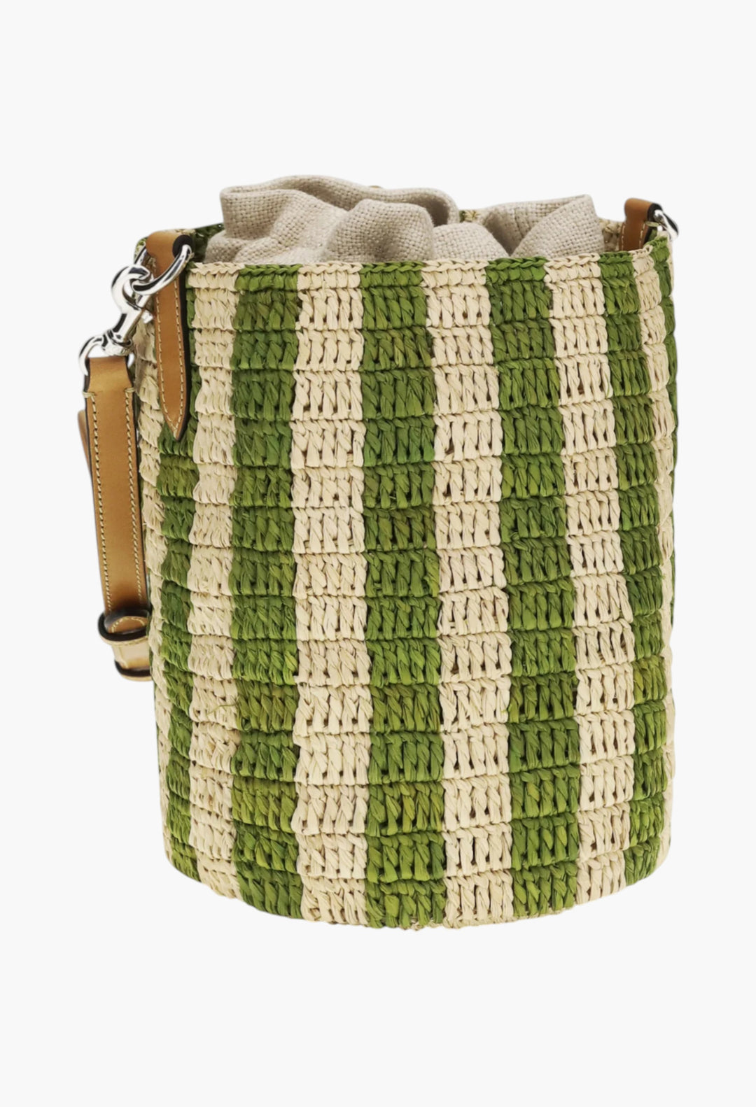 Striped Raffia Bucket Bag - GLAM MODA