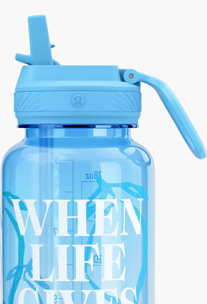 Back to Life Sport Bottle 32oz Straw Lid Lemons Quote - GLAM MODA