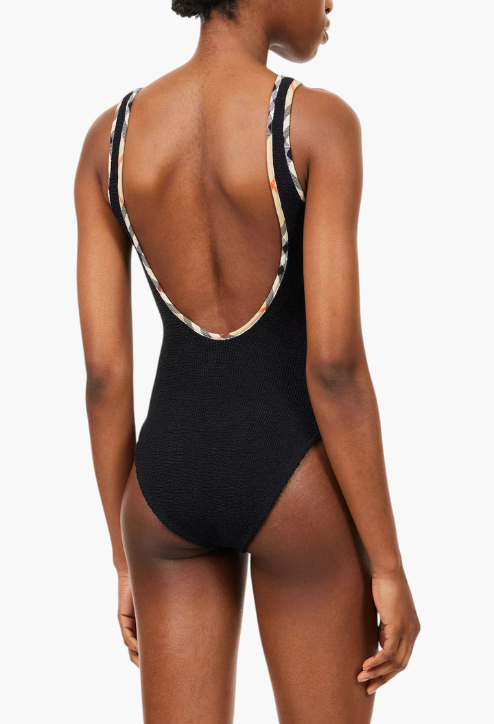 Burberry X Hunza G Faye Check-Trim Swimsuit And Scrunchie Set - GLAM MODA
