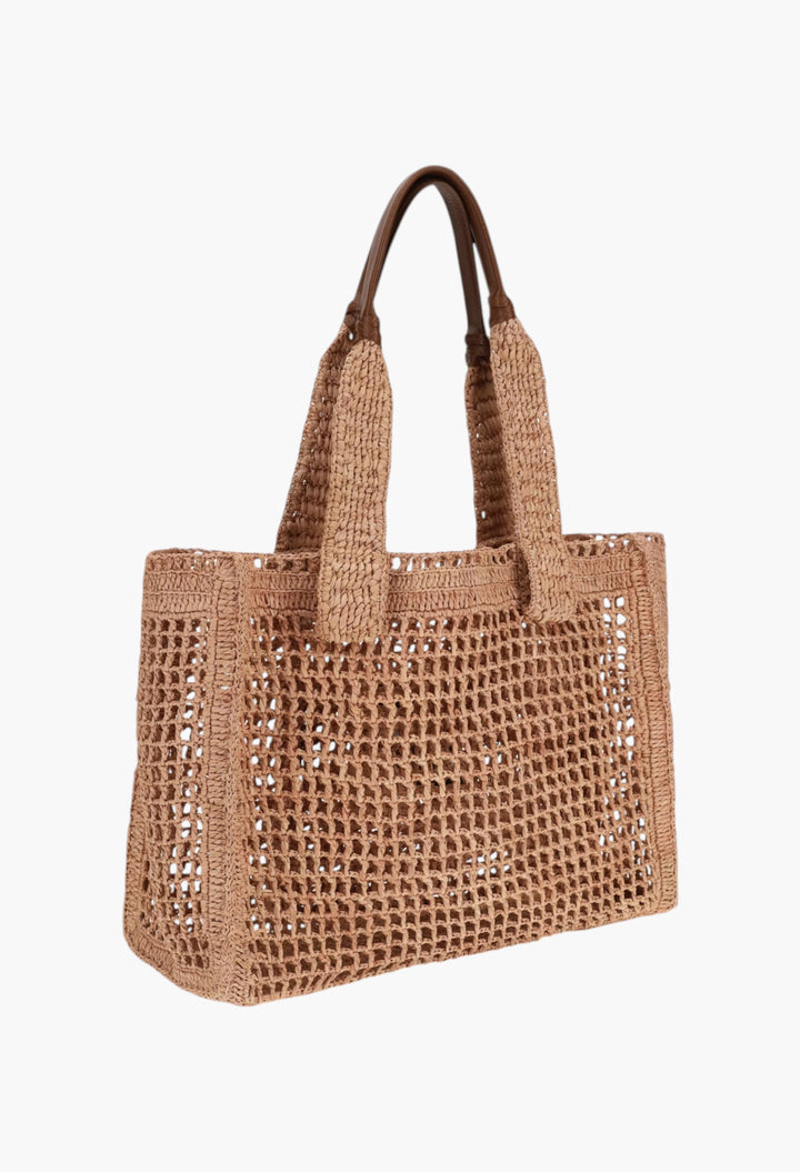 East-West Summer Banana Raffia Tote Bag - GLAM MODA