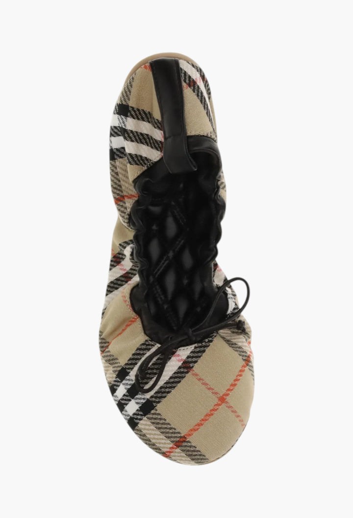 Fawn Check Ballerinas - GLAM MODA