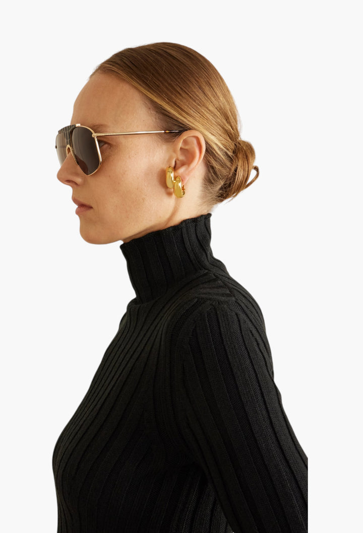 Aviator-Style Gold-Tone And Tortoiseshell Acetate Sunglasses - GLAM MODA