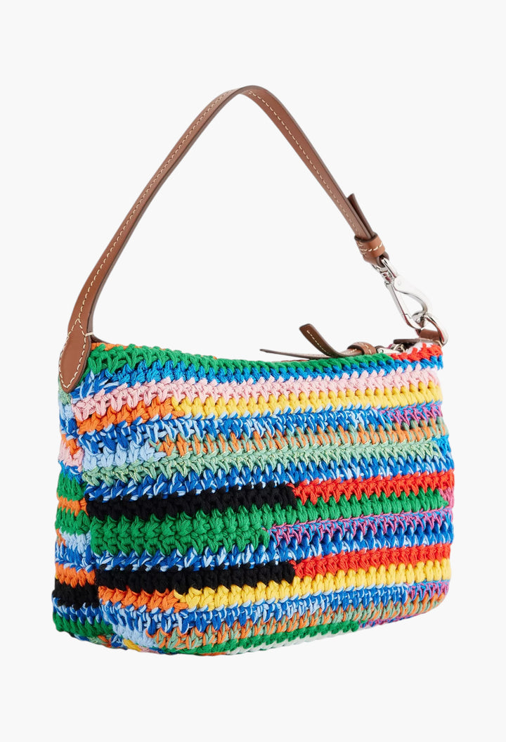 Logo-Embroidered Crochet Tote Bag - GLAM MODA