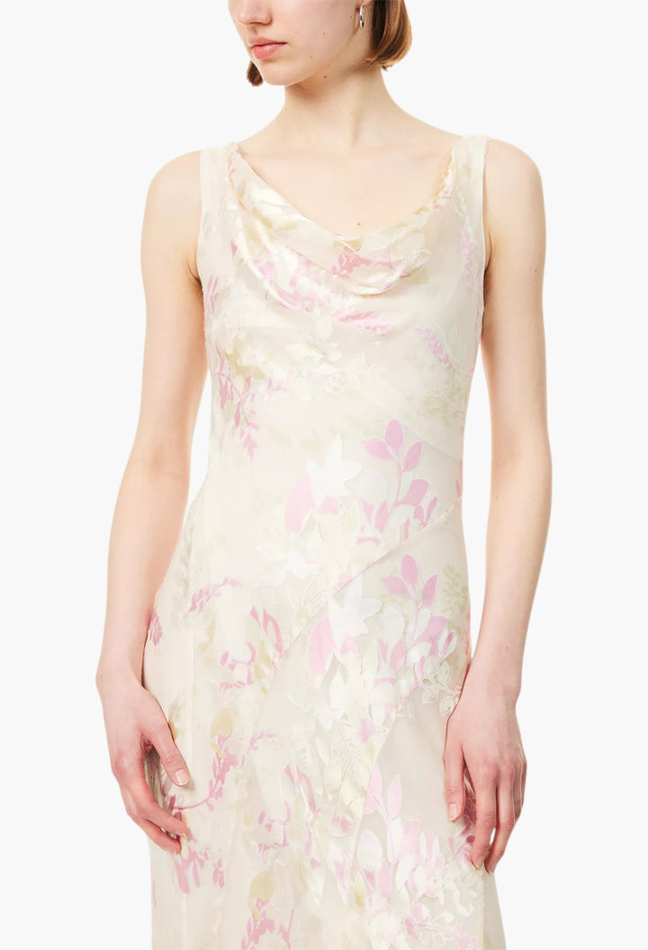 Evanthe Floral-Jacquard Woven Midi Dress - GLAM MODA