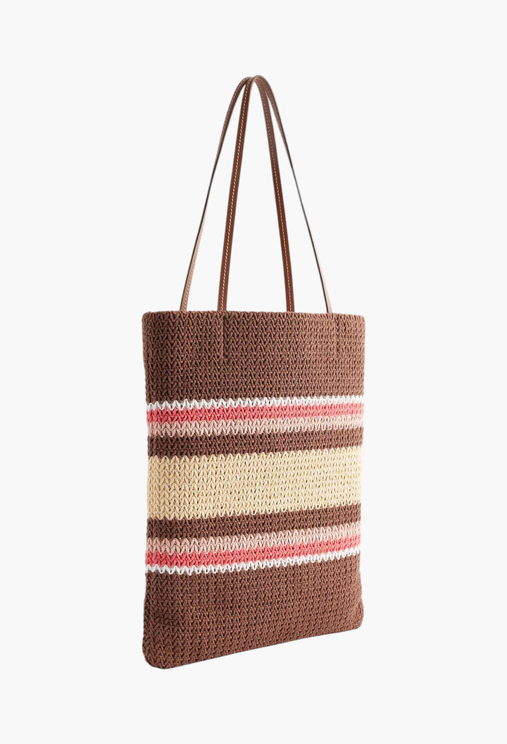 Embroidered-Logo Crochet Tote Bag - GLAM MODA