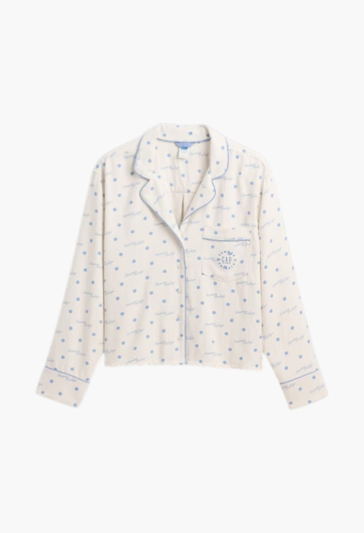Relaxed Flannel Dotted PJ Shirt - GLAM MODA