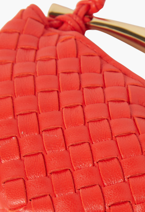 Red - Miniature Sardine Bag in Intrecciato Leather