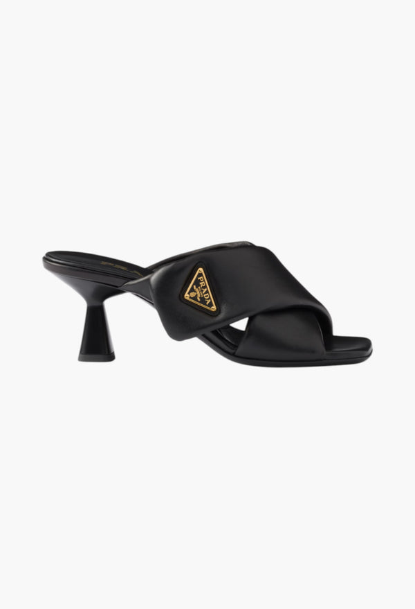 Black - Padded Nappa Leather Sandals