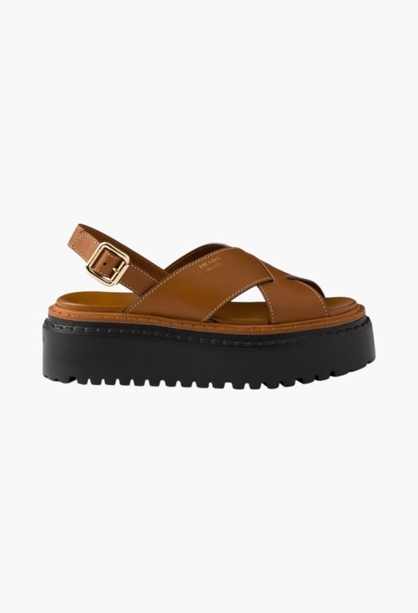 Leather - Leather Crisscross Sandals