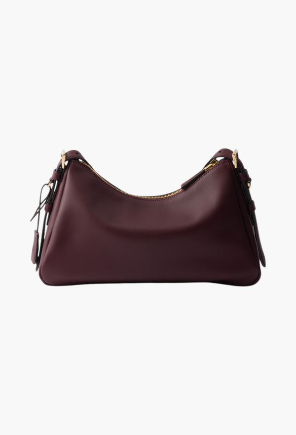 Burgundy - Prada Aimée Leather Shoulder Bag