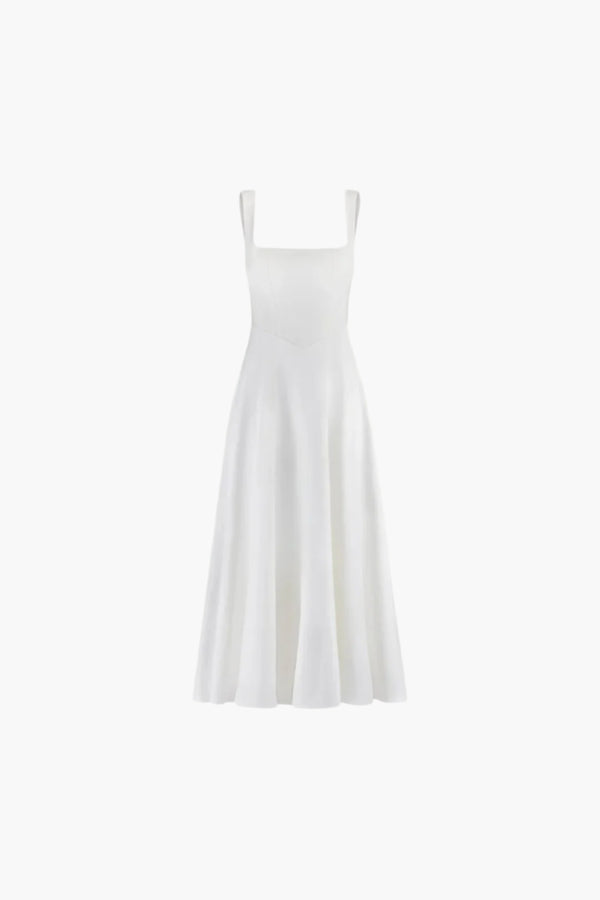 The Ultimate Muse High Waist Square Neck Midi Dress
