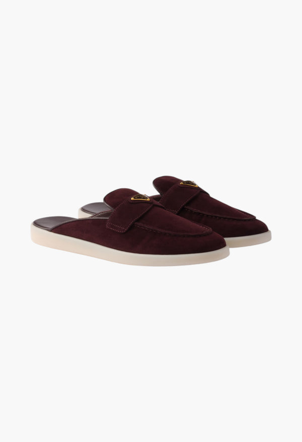 Burgundy - Suede Mules