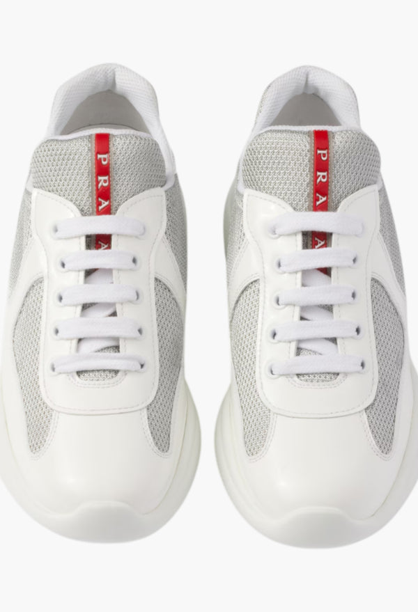 White/Silver - Prada America's Cup Biker Fabric Sneakers