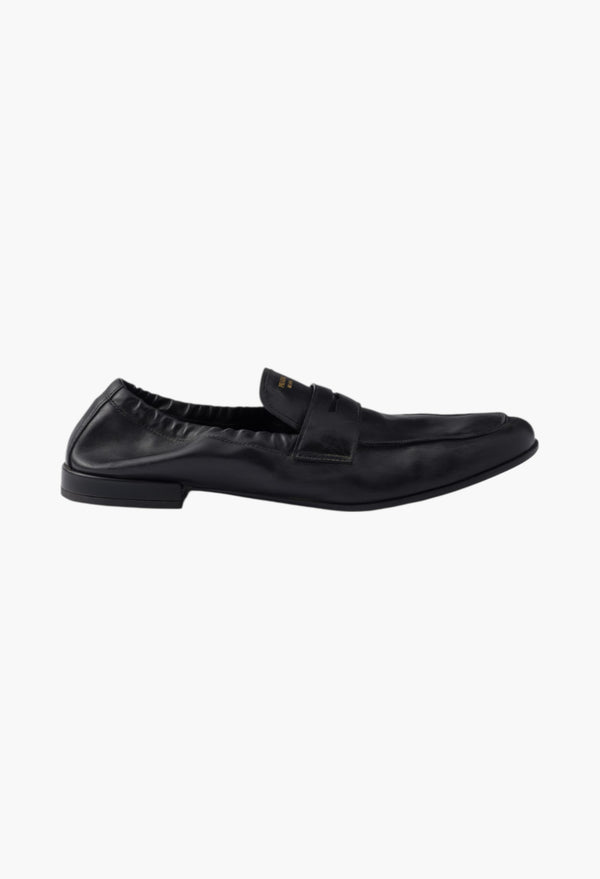 Black - Shuffle Antiqued Leather Loafers