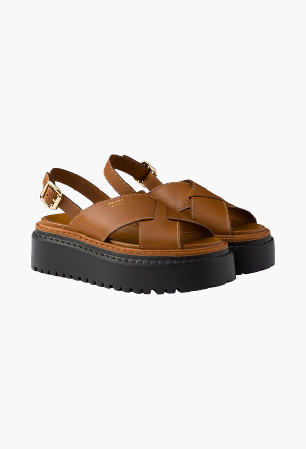 Leather - Leather Crisscross Sandals