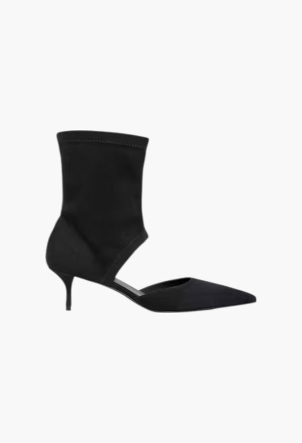Black - Low Boots In Stretch Suede