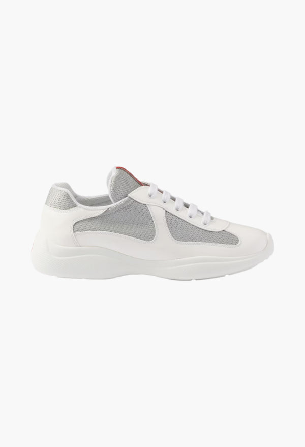 White/Silver - Prada America's Cup Biker Fabric Sneakers