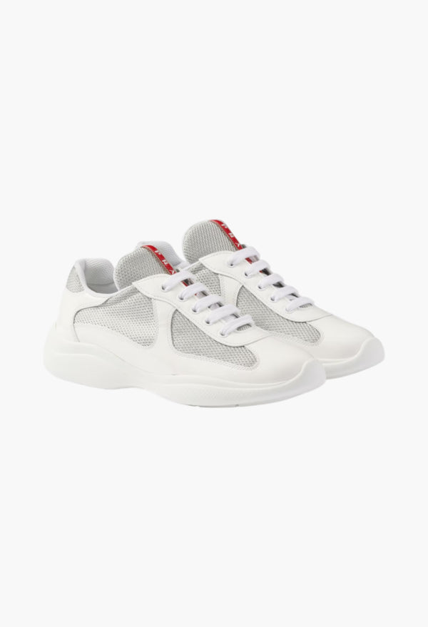 White/Silver - Prada America's Cup Biker Fabric Sneakers