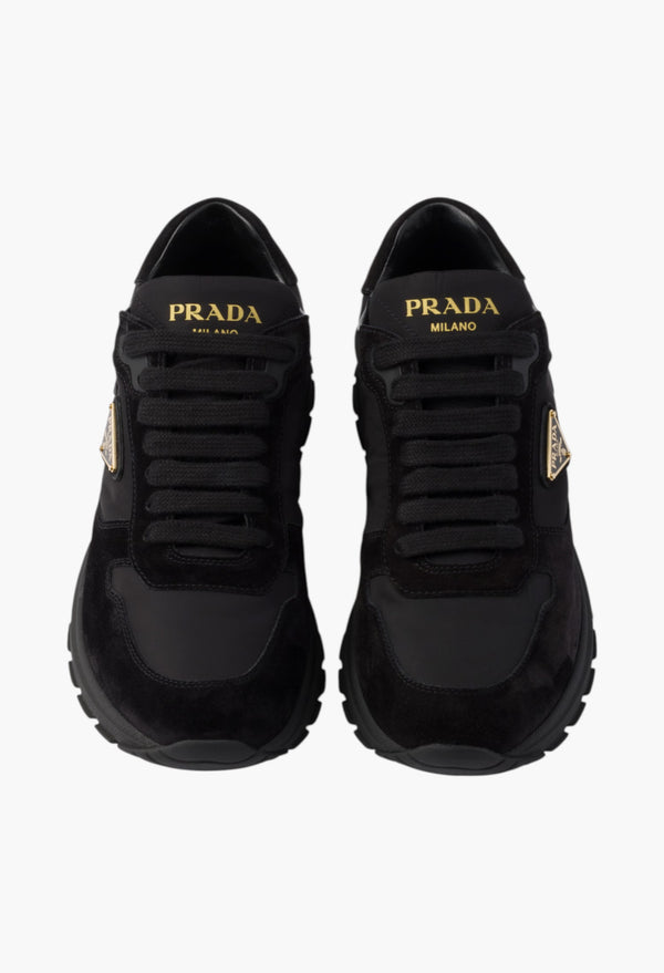 Black - Prax 2.0 Re-Nylon and suede sneakers