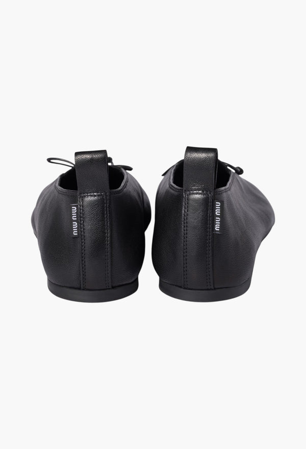 Black - Élan Nappa Leather Ballerinas
