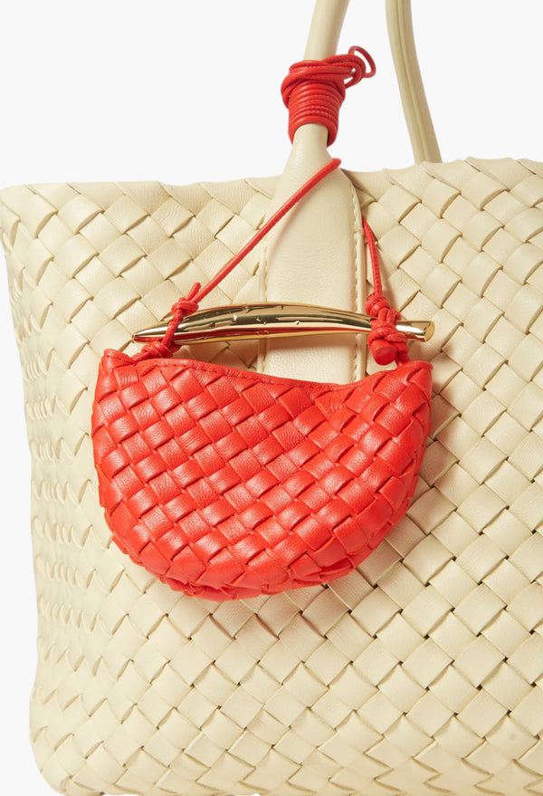 Red - Miniature Sardine Bag in Intrecciato Leather