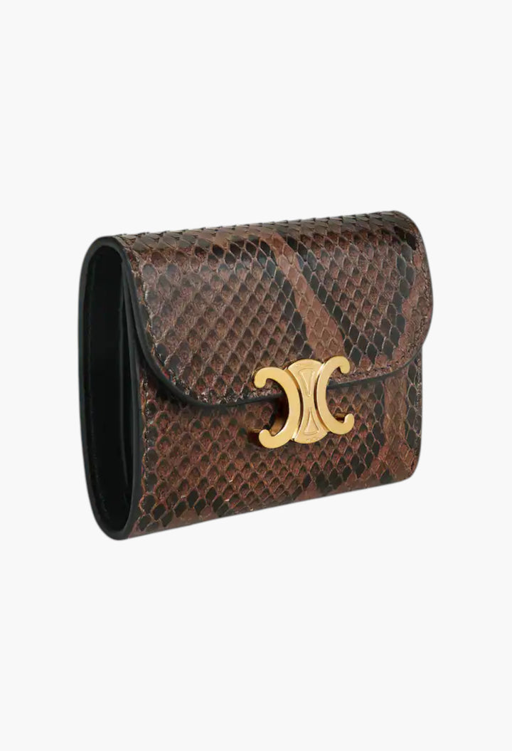 Small Flap Wallet Triomphe In Python - GLAM MODA