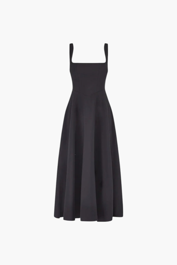 The Ultimate Muse High Waist Square Neck Midi Dress