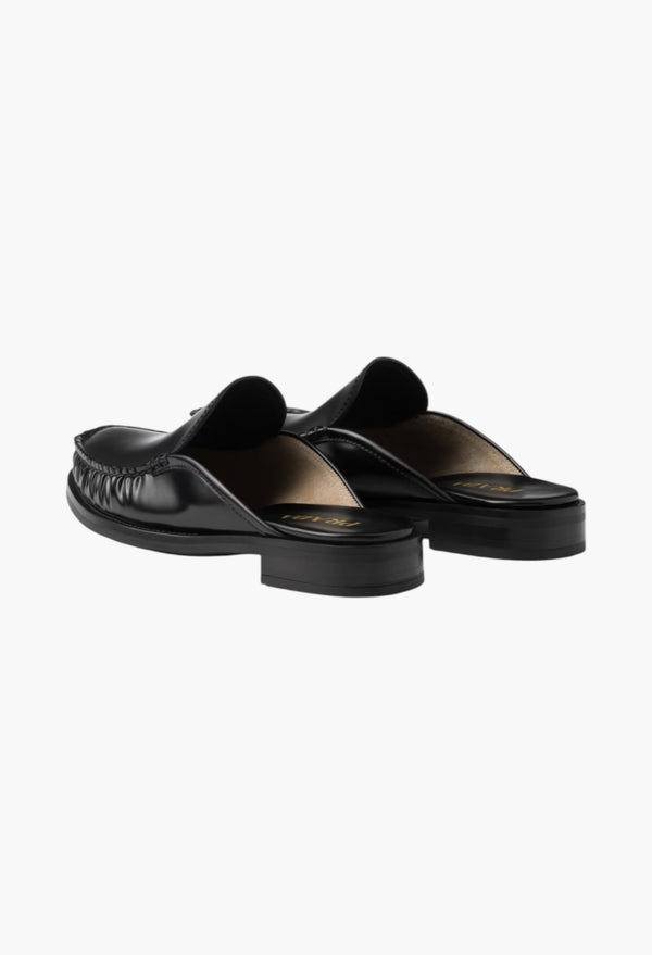 Black - Brushed Leather Mules