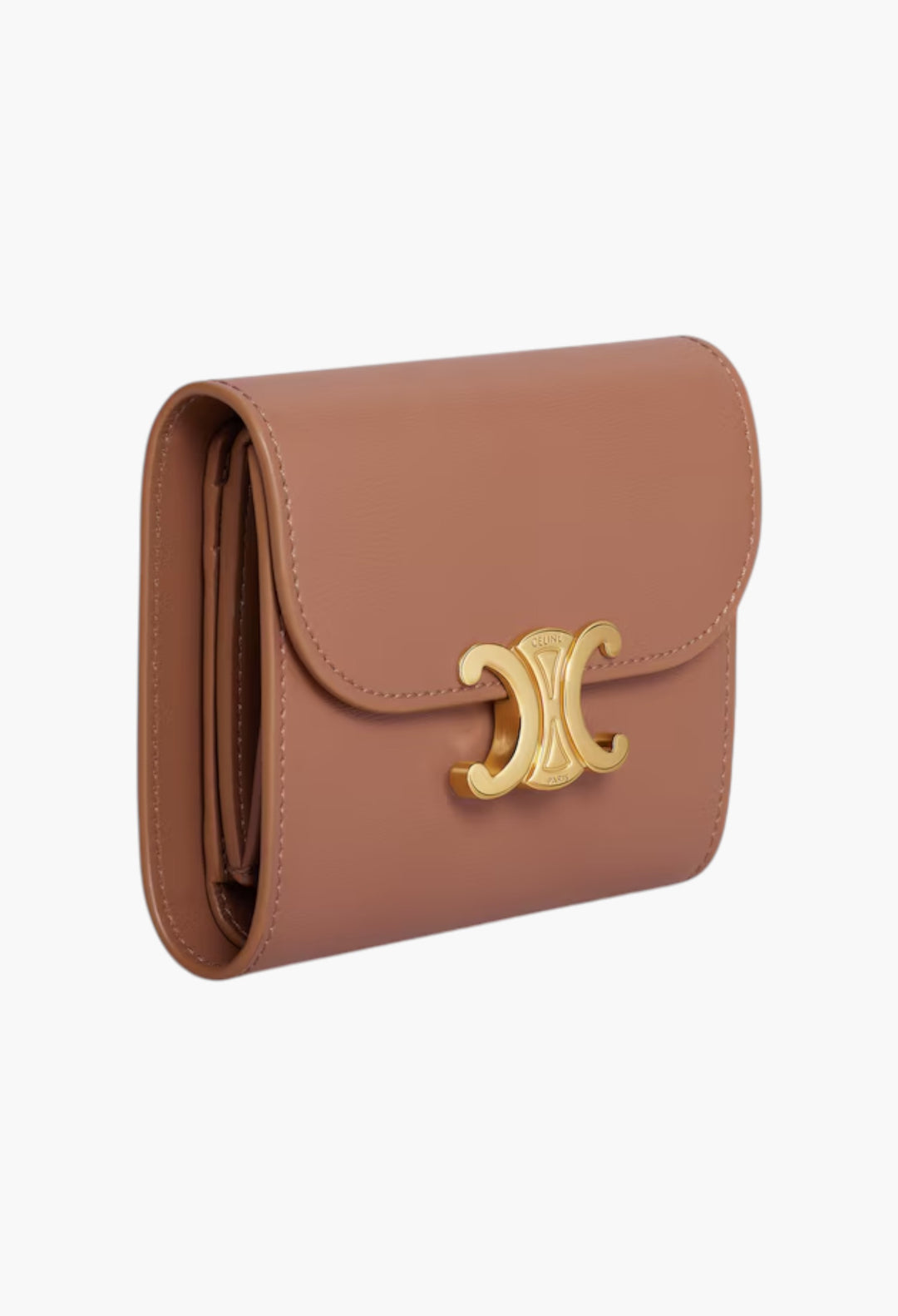 Small Flap Wallet Triomphe In Shiny Calfskin - GLAM MODA