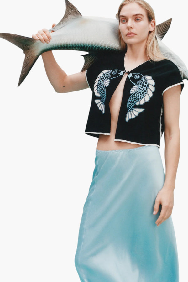 'Fish Smooch' Hand Towel Top