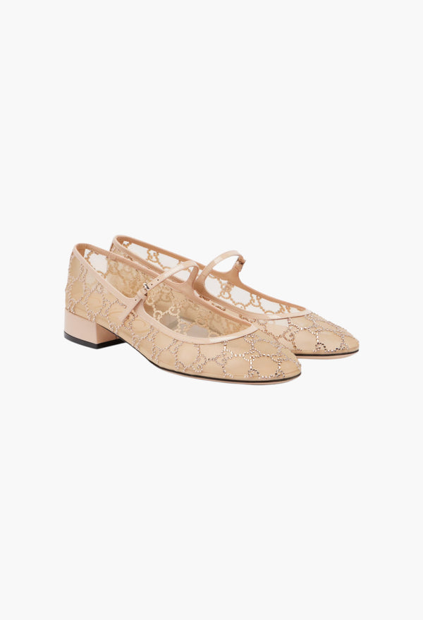 Charline GG mesh Mary Jane flats