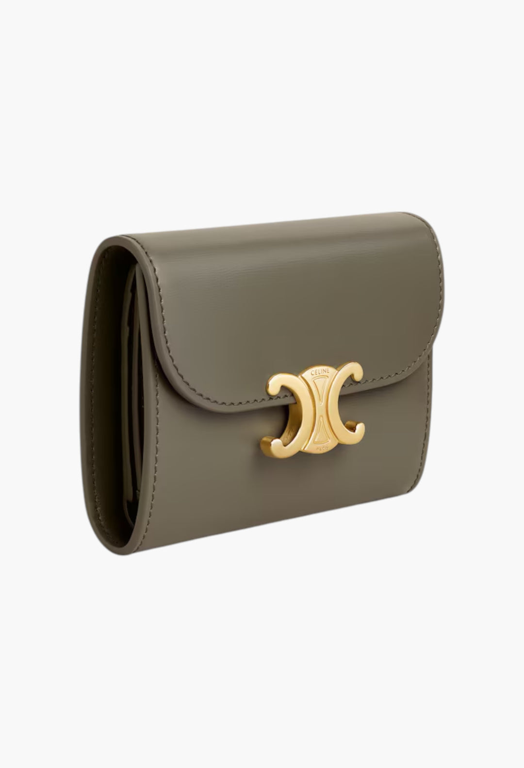 Small Flap Wallet Triomphe In Shiny Calfskin - GLAM MODA