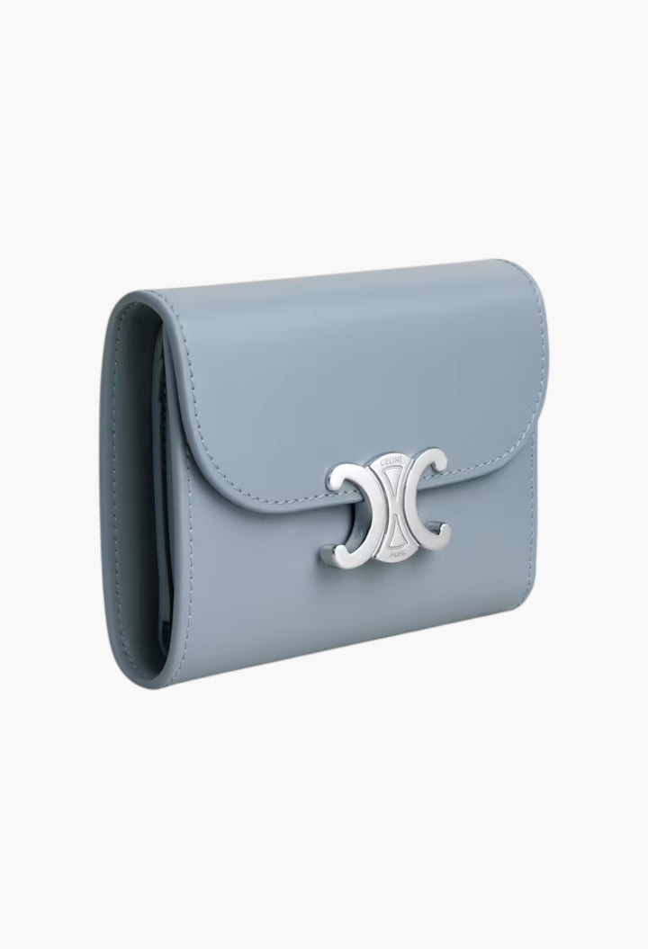 Small Flap Wallet Triomphe In Shiny Calfskin - GLAM MODA