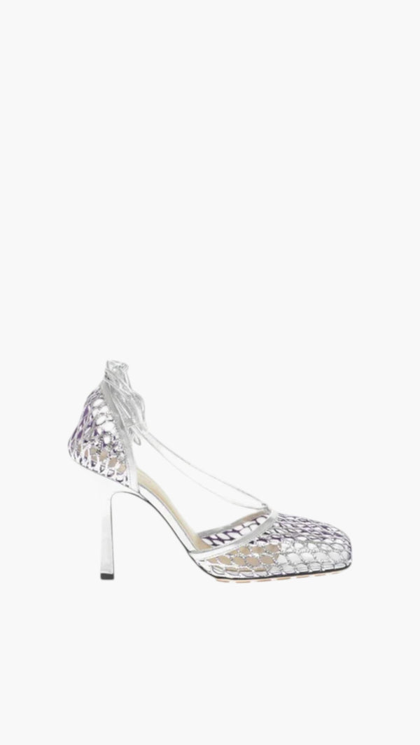 Fishnet Leather Sandals